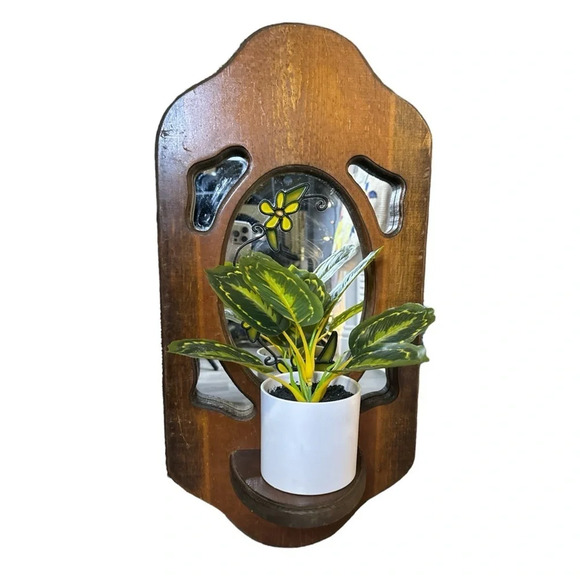 VTG 1970s MCM Mirror Shelf Plant Stand - Picture 3 of 3